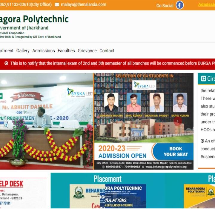 Baharagora Polytechnic, Baharagora Jharkhand Website Design