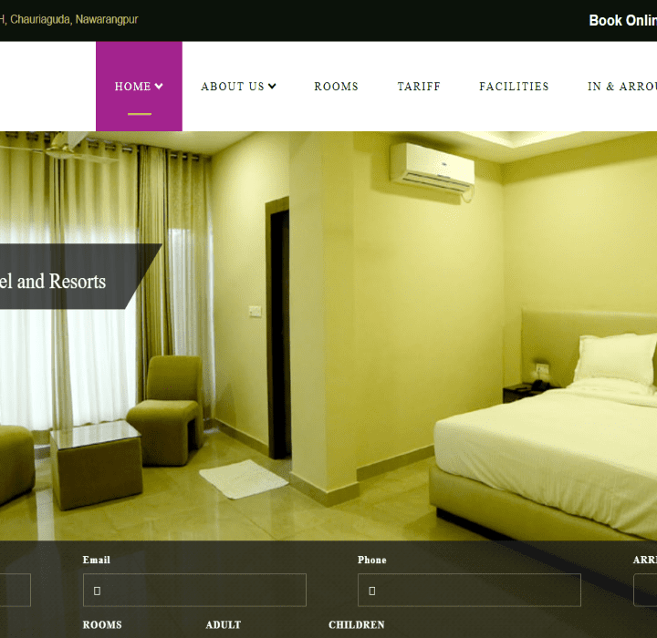 Glaze Hotel & Resorts Nabarangpur Odisha CMS Website Design