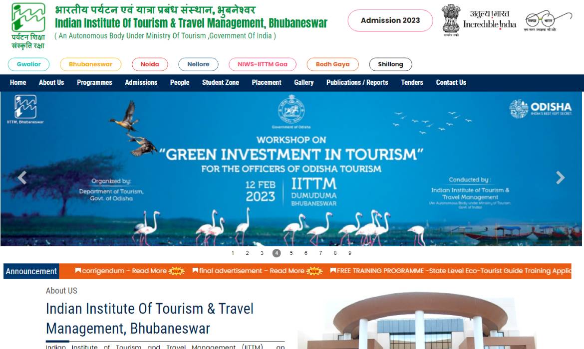 Tourism Management Institute Website Designing Company