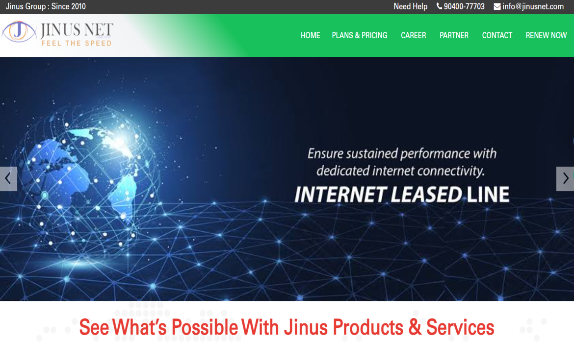 Jinusnet Internet Service Provider Bhubaneswar Website Design