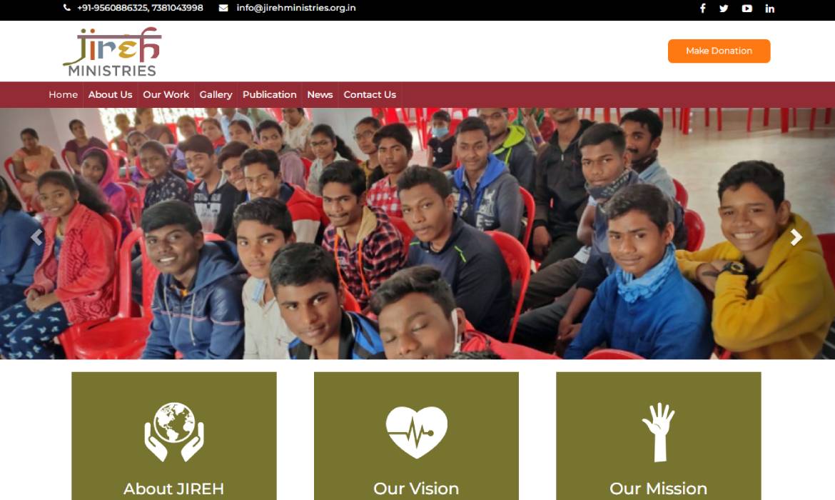 Dynamic CMS Website Design for Jireh Ministries