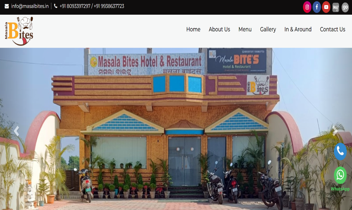 Masala Bites Restaurants near Satapada, Chilka Website Design