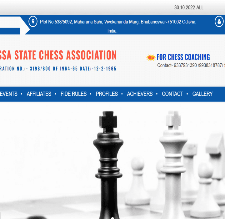 Orissa State Chess Association - Website Design & Development