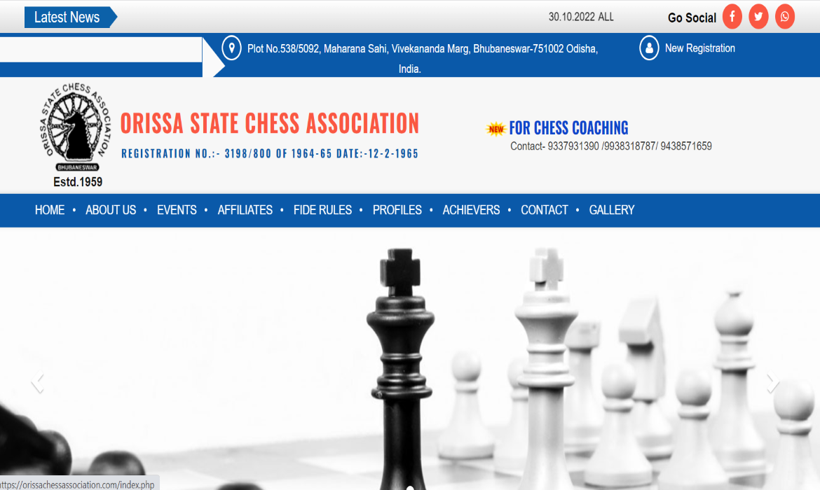 Orissa State Chess Association - Website Design & Development