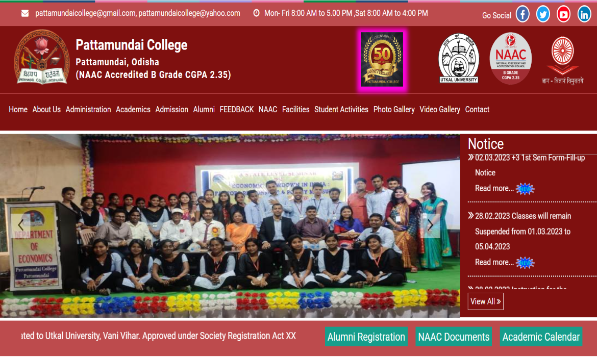 Pattamundai College - Website Design & Development