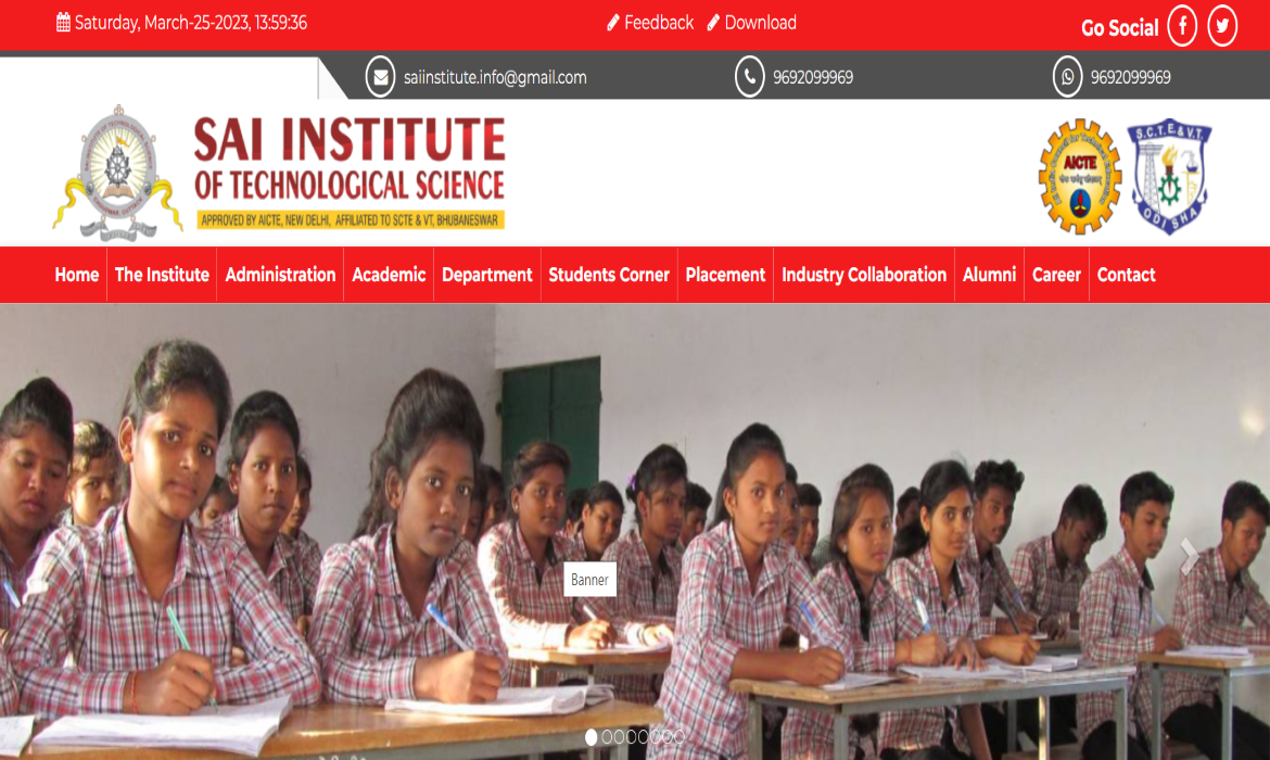 Sai Institute Of Technological Science , Cuttack Website Design