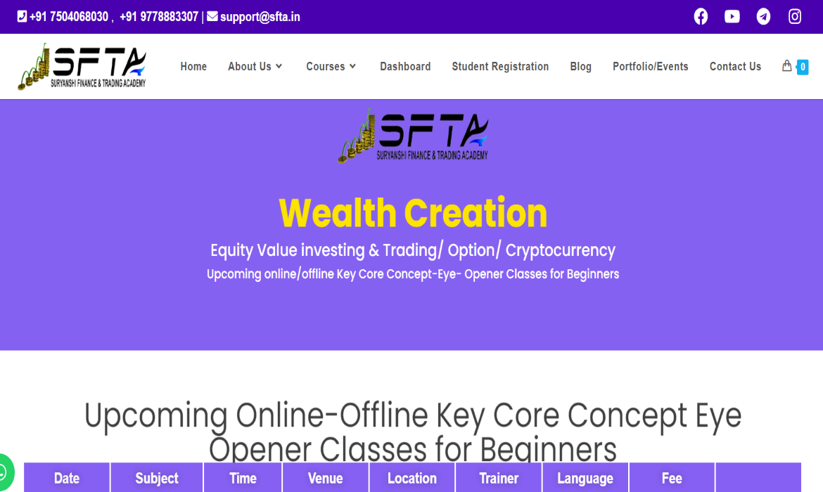 Suryanshi Finance Trading Academy (SFTA) - Learn Stock Trading