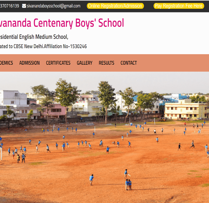 Sivananda Centenary Boys’ School Bhubaneswar Website Design
