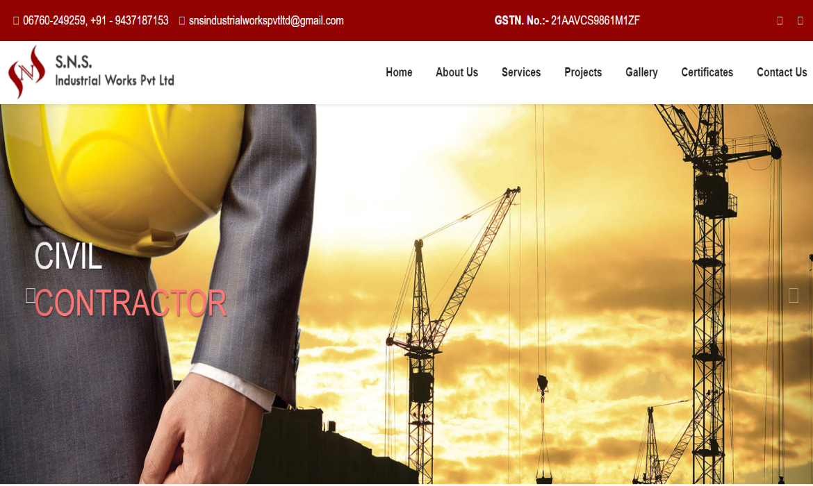 S.N.S. Industrial Works Pvt Ltd Angul Odisha CMS Website Design