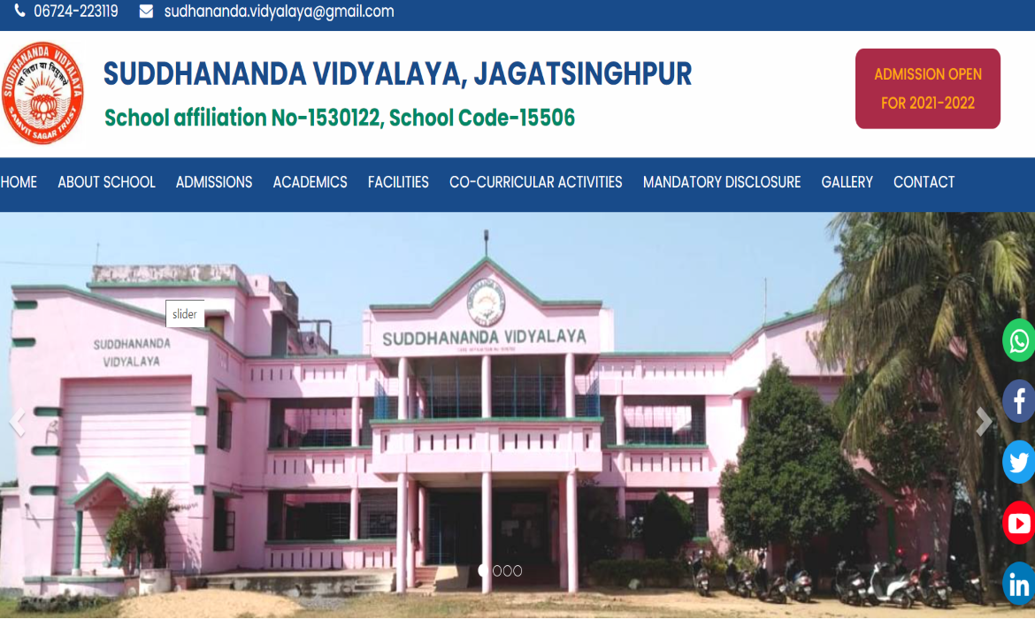 Suddhananda Vidyalaya Jagatsinghpur | School Website Design