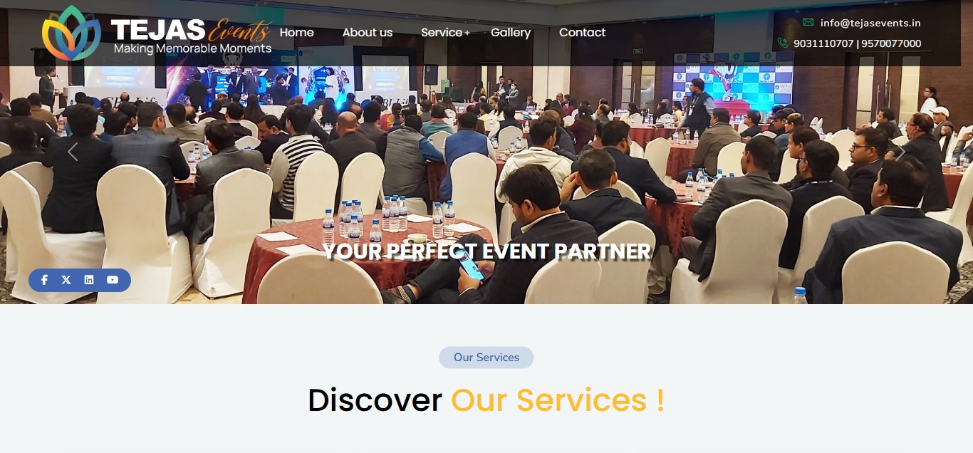 Event Management Company Website Designing | Tejas Events